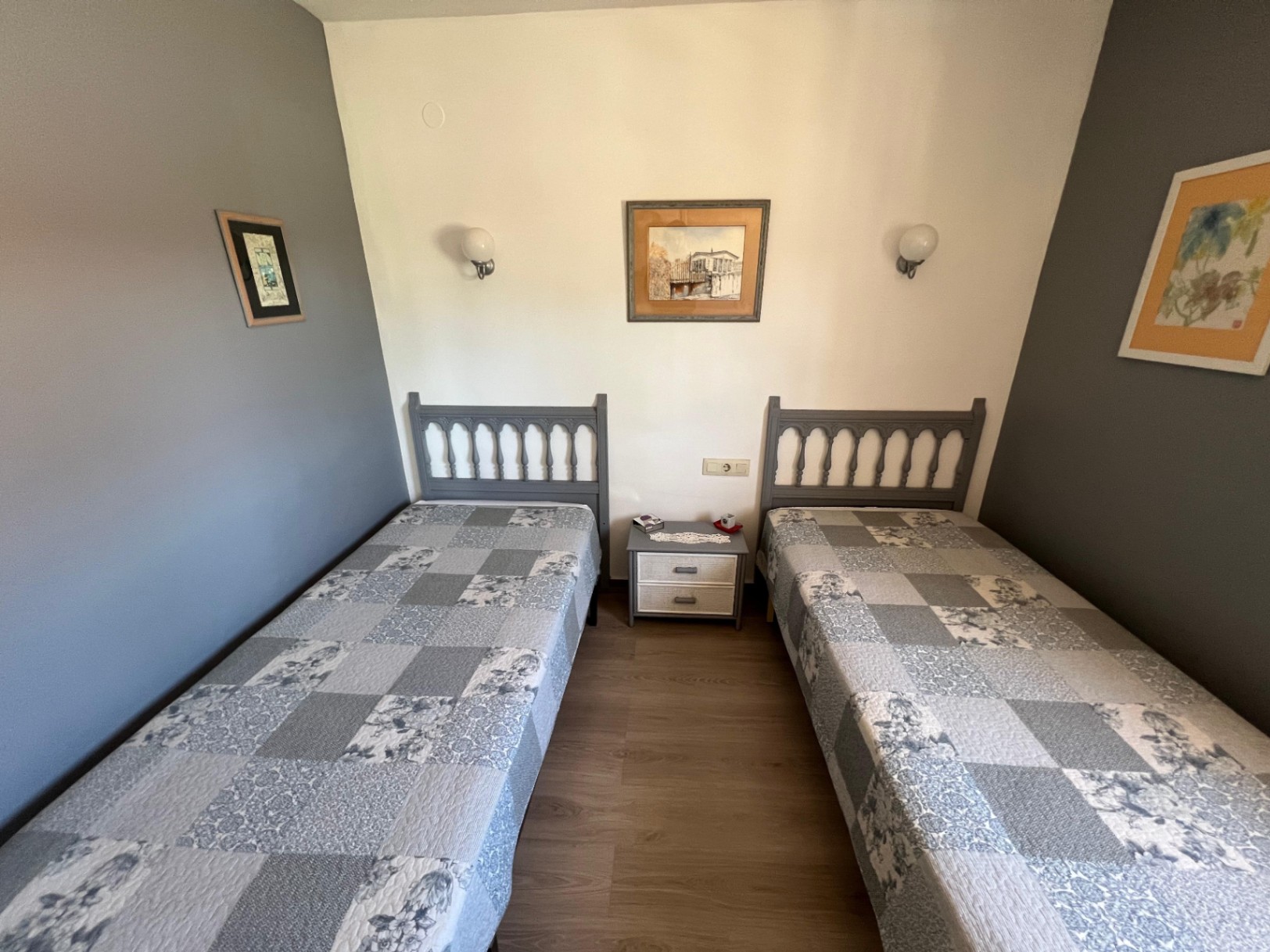 Twin bedroom inside Mediterranean villa in Buena Vista Benissa