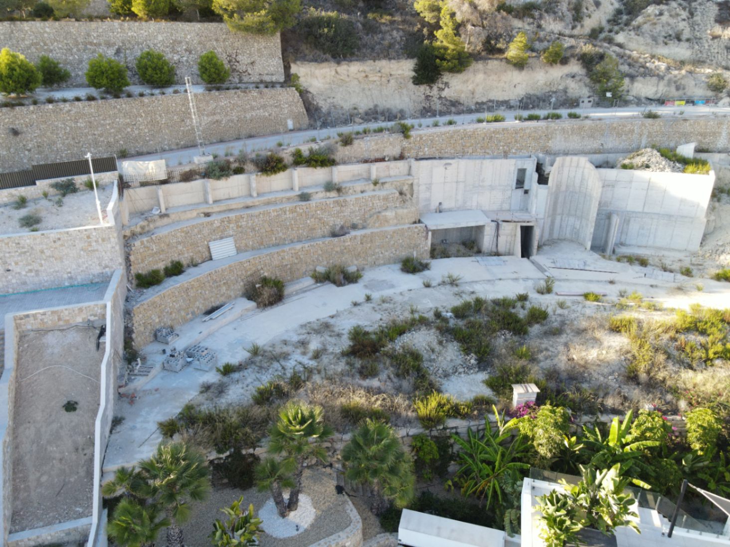 Zen-style garden with Mediterranean planting at luxury villa in Benissa